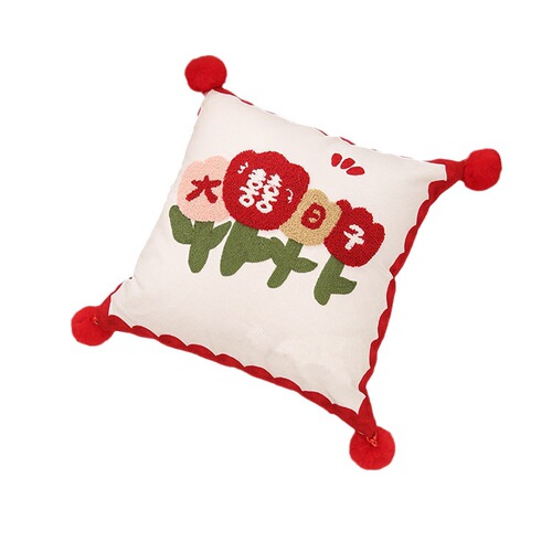 Wedding room layout, wedding pillows, a pair of bed, living room, sofa decoration pillows, back cushions, wedding supplies