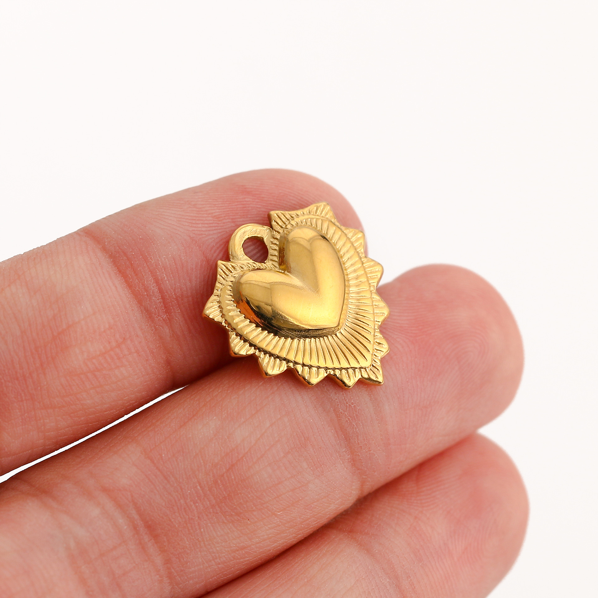 DIY Jewelry Accessories Classification 1 Piece Quantity 1 Piece 18*19mm 304 Stainless Steel Heart Shape Pendant