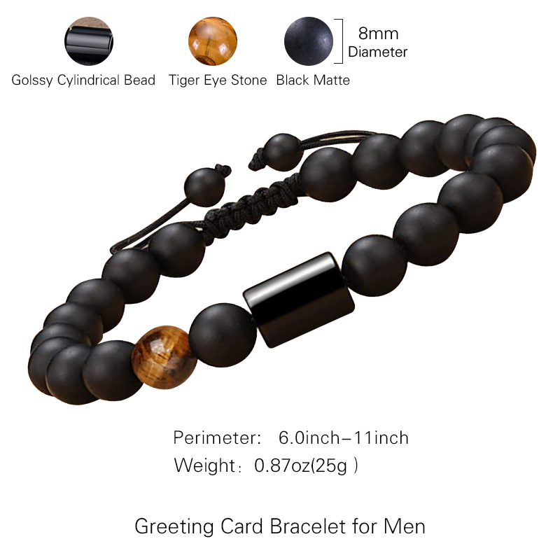 1 Piece Quantity Simple Style Round Natural Stone Tiger Eye Beaded Handmade Father'S Day Men'S Bracelets Men Beaded Bracelets