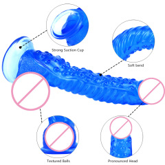 男女用前陰螺紋顆粒狀按摩仿真假陽具後庭肛塞成人情趣用品性玩具