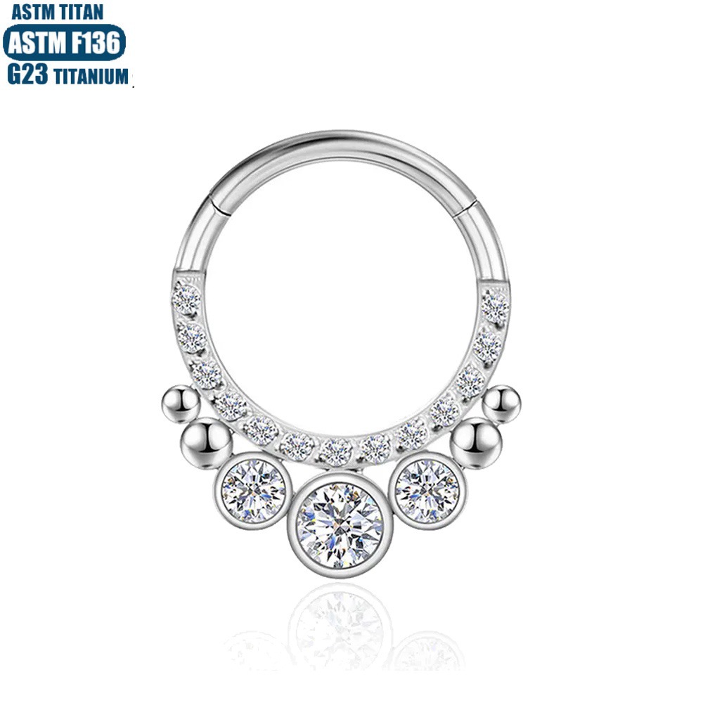 Silver pointed spike labret stud material detail