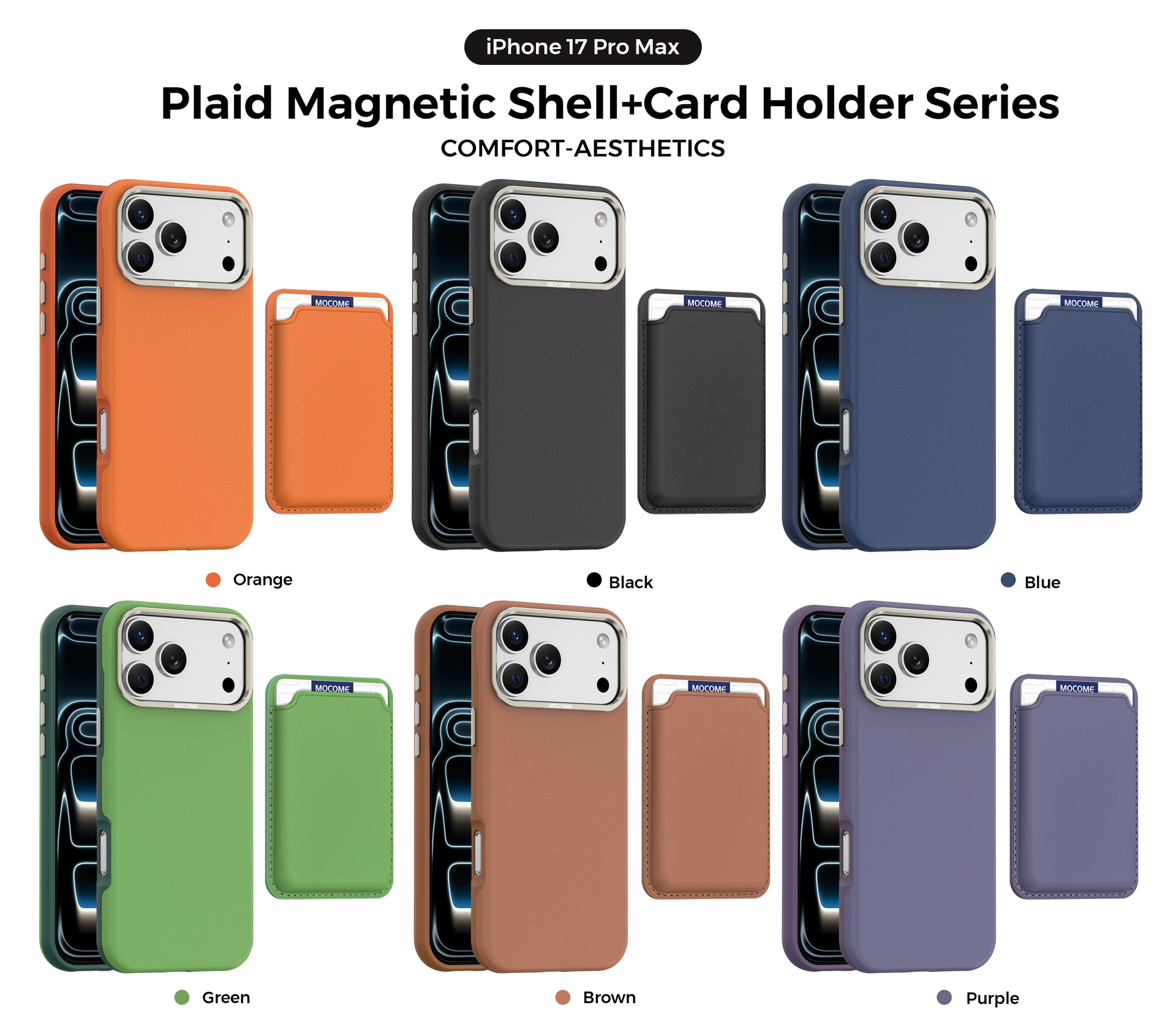 Ốp lưng từ tính iPhone 11-16 Pro Max chất liệu vải công nghệ MagSafe chống sốc — Cam【Ví thẻ】, Xanh dương【Ví thẻ】, Đen【Ví thẻ】, Xanh lá【Ví thẻ】 chi tiết 1