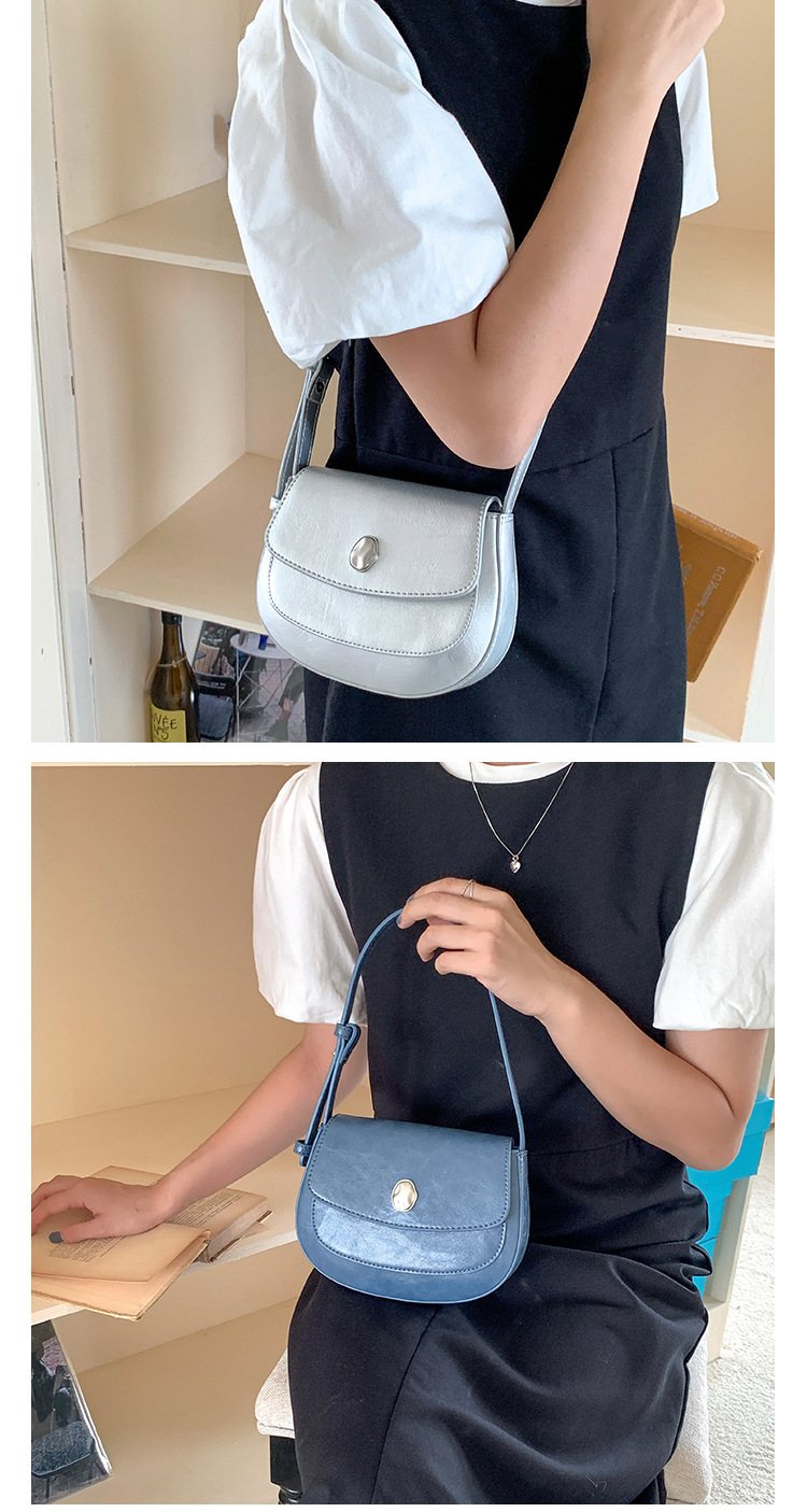 Nuova borsa a tracolla piccola a conchiglia sottobraccio, da donna, solida e semplice, con patta, di alta qualità_voghion.com