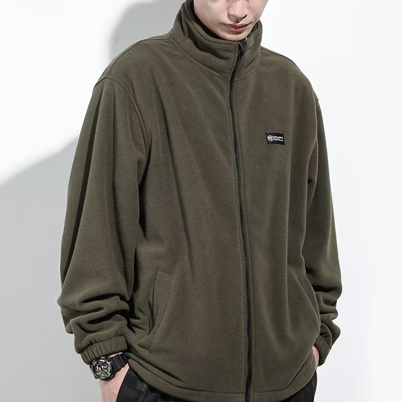 New Japanese Lamb Wool Jacket Men's Autumn and Winter Couples Stand Collar Fleece Jacket Men's Student Thin Jacket New Japanese Lamb Wool Jacket Men's Autumn and Winter Couples Stand Collar Fleece Jacket Men's Student Thin Jacket