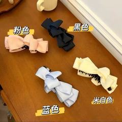 韩系多层缎面香蕉夹简约百搭高马尾发夹气质精致后脑勺竖夹马尾夹