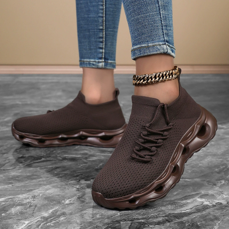 2025 новая трансграничная дышащая спортивная обувь с открытой вязкой, повседневная обувь, мягкая подошва, легкие прогулочные туфли без шнуровки, сетчатая обувь, дропшиппинг