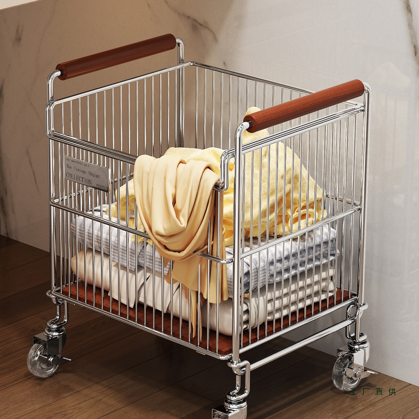 Bathroom Cabinet Dirty Clothes Basket Trolley Household Laundry Basket Bathroom Wheeled Dirty Clothes Basket Floor-Standing Dirty Clothes Basket