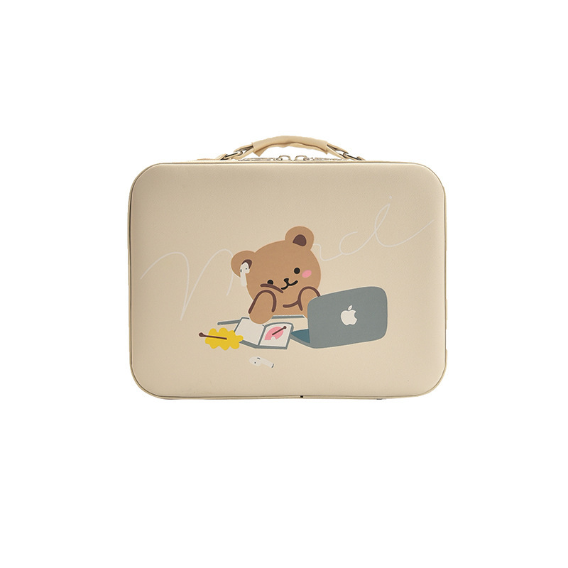 Venta directa de fábrica lindo de dibujos animados de alta apariencia caso cosmético de gran capacidad de almacenamiento de herramientas cosméticas caja portátil al por mayor
