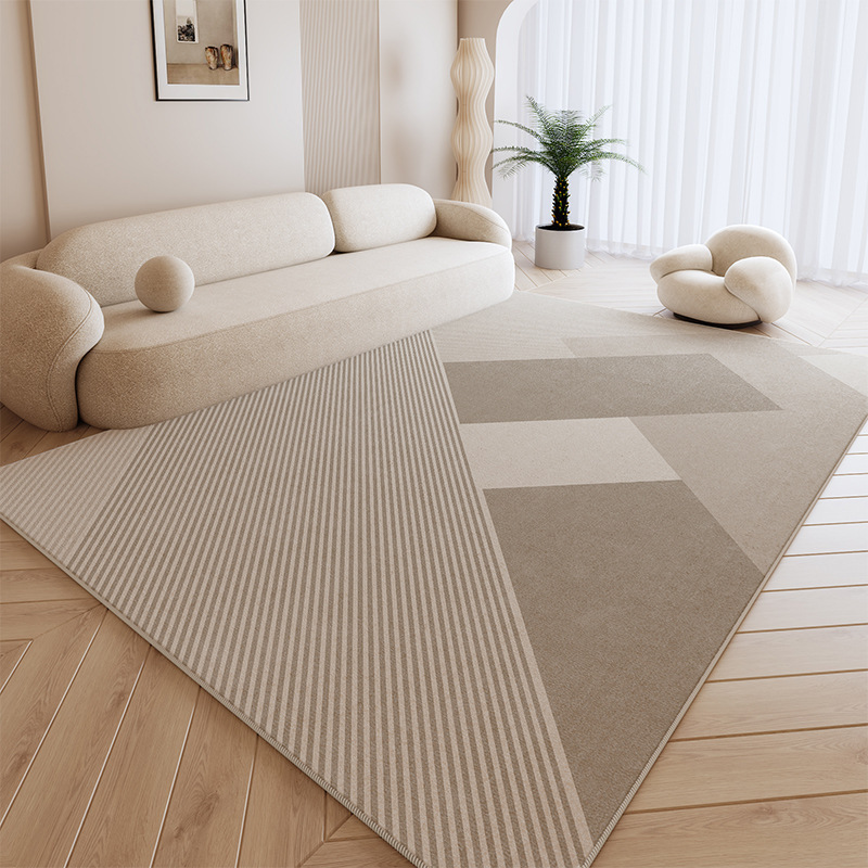 Alfombra de sala de estar Alfombra de piso simple de estilo crema Alfombra de borde de cama desechable para dormitorio, sofá doméstico de alta gama, mesa de centro, manta antideslizante