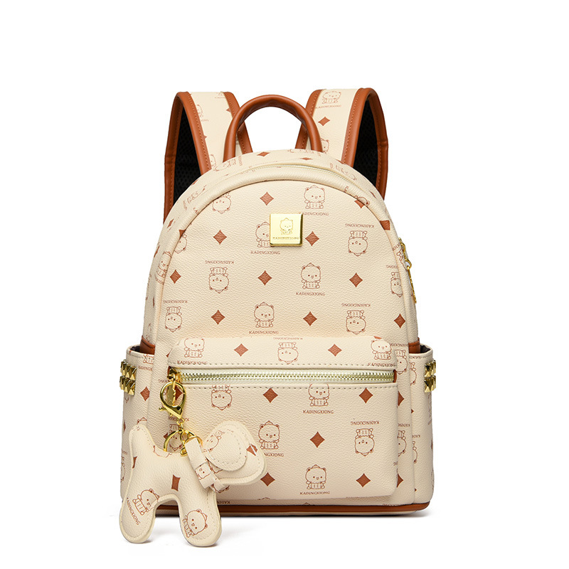 2025 nueva mochila universitaria caricatura lindo osos mochila de damas impresión de aire extranjero mochila casual