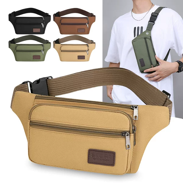 Popular Sports Waist Bag for Men and Women, Large Capacity, Waterproof and Wear-Resistant, Mobile Phone Bag for Construction Site Work, Business Cashier Wallet
