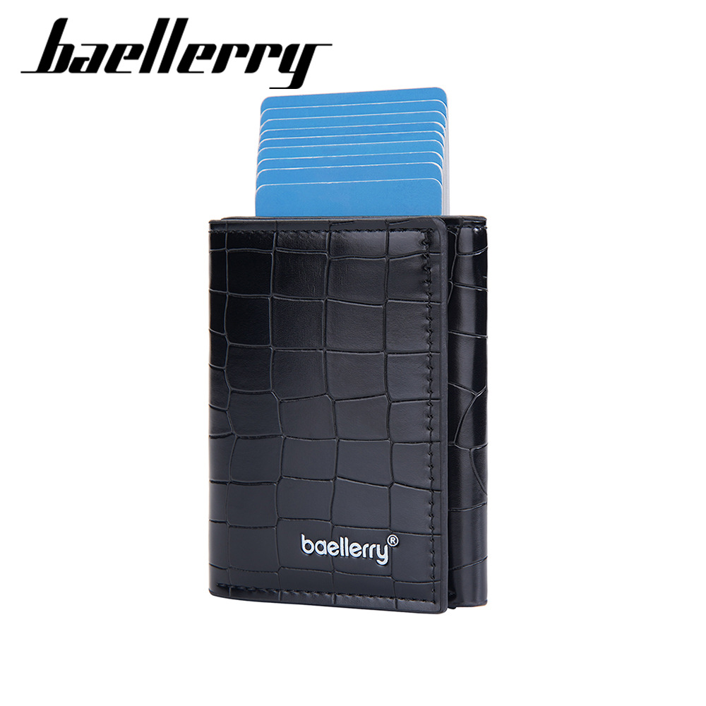 새로운 악어 패턴 남자 70% off 카드 홀더 Baellerry 유럽과 미국 RFID 금속 알루미늄 상자 자동 팝업 카드 상자