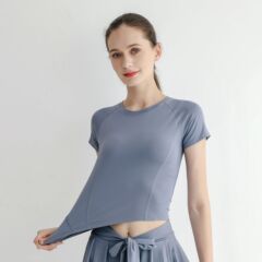 Summer New Quick-Dry Women's Fitness Running Training Top Sexy Fitted Breathable Exercise Top Women's Yoga Top