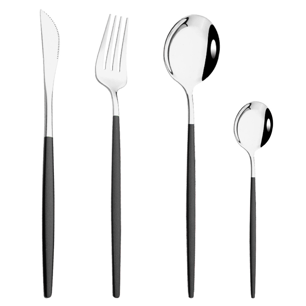 Vajilla de acero inoxidable portugués cuchillo de carne y tenedor portátil ins Hotel Occidental de oro occidental comida cuchillo y tenedor combinación