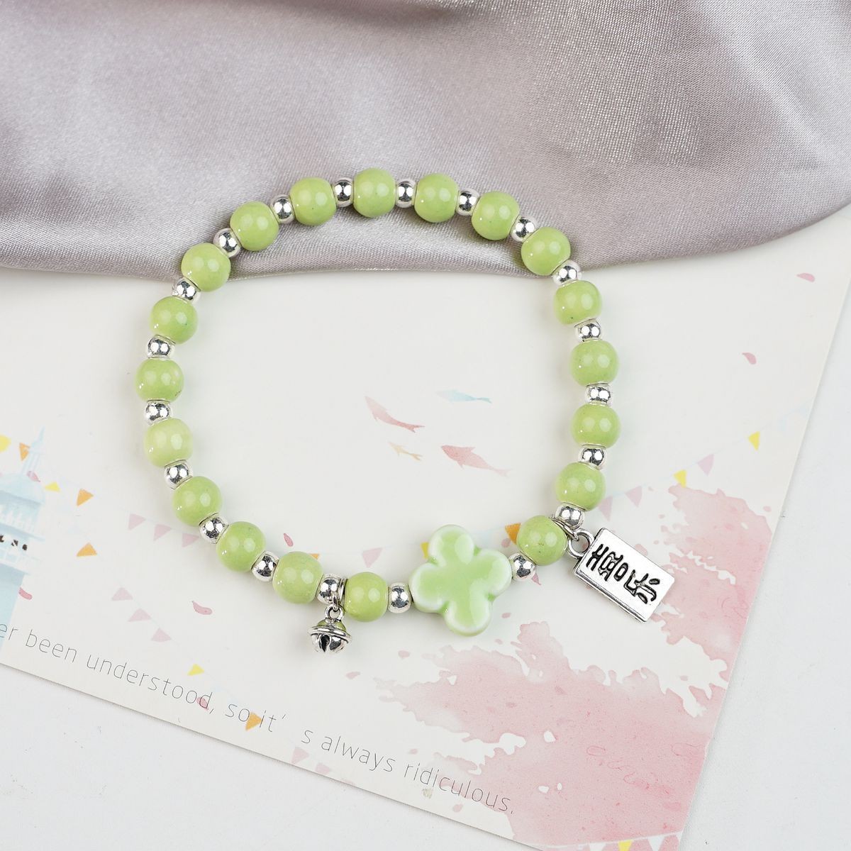 Jingdezhen pulsera de cerámica de verano mujer alta sensación galletas serie de gatos nicho diseño universal pulsera alta sensación