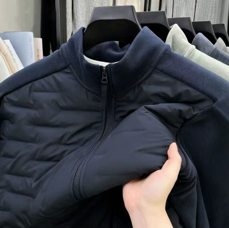 New lightweight wool down jacket, half-zip down jacket, winter warm stand-up collar outerwear, down jacket wholesale New lightweight wool down jacket, half-zip down jacket, winter warm stand-up collar outerwear, down jacket wholesale