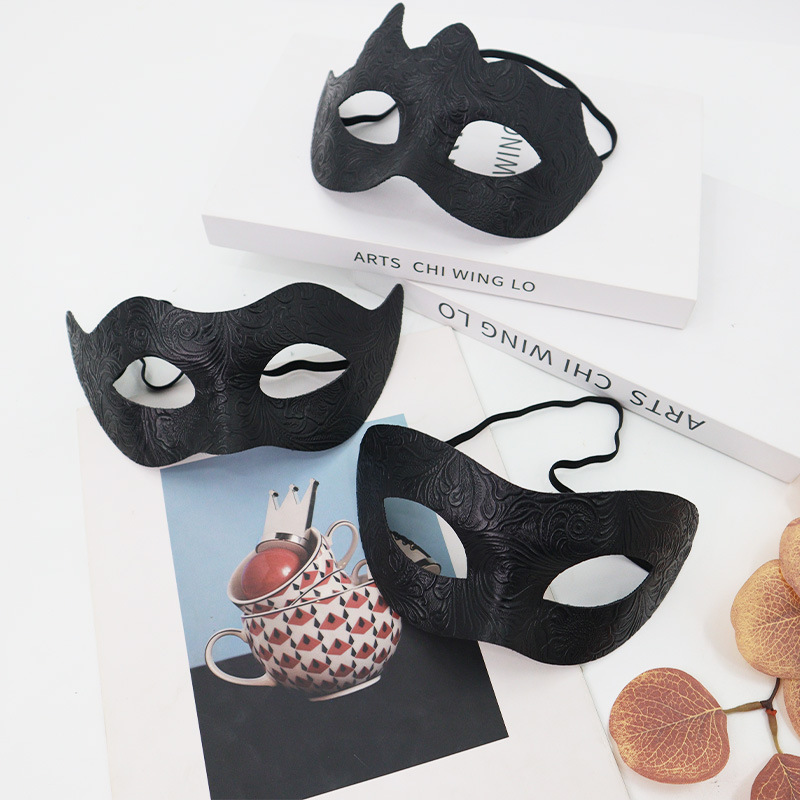 Nuevas parejas transfronterizas fiesta barra media cara máscara de PVC hermosa flor tallada venecia máscara de baile mascarado hombre