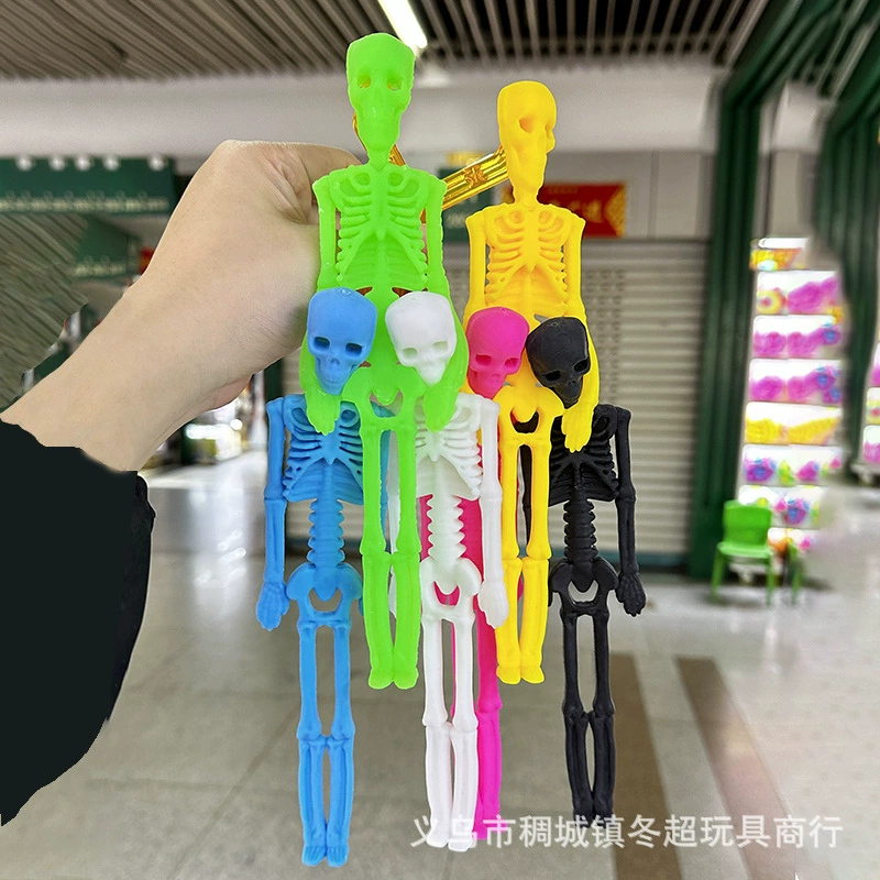 Игрушка-антистресс «Скелет» на Хэллоуин, мягкая резиновая игрушка из ТПР, эластичная игрушка-антистресс «Нудл», оптовая продажа, гаджет для снятия стресса
