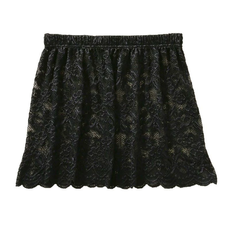 Кружевной свитшот с маленькой занавеской для женщин, весенне-осенняя базовая кружевная юбка, закрывающая ягодицы, универсальный искусственный подол, полуюбка больших размеров, закрывающая бедра.