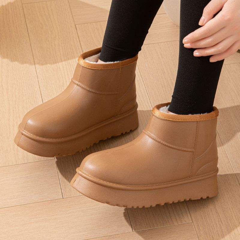 Plush Snow Boots, Waterproof Rain Boots, Non-Slip and Warm Student Korean Boots, Eva One-Piece Shoes, Kitchen Rain Boots Jacket