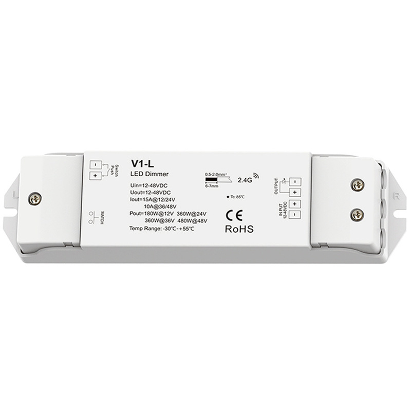 3 seconds gradient Push RF2.4GHz LED constant voltage controller 15A12/24V 10A36/48V V1-L