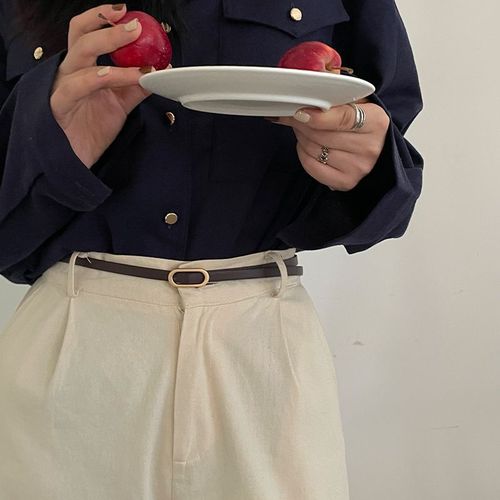 Korean style thin belt for women ins style fashion versatile decorative suit belt black versatile dress belt