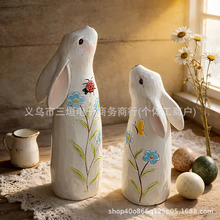 �羳��ƷHand-Painted Spring Bunny Figurines���⻨�@�b�