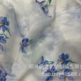 水印活性染印花平纹天丝锦纶面料春夏布料批发透气数码服饰衬衫
