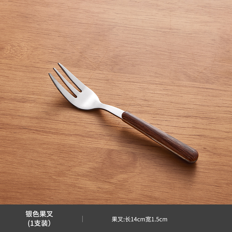 Tenedor de frutas de acero inoxidable cuchillo y tenedor de aislamiento térmico de grado alimenticio de alta calidad retro tenedor de comedor para pastel y postre set de cubiertos