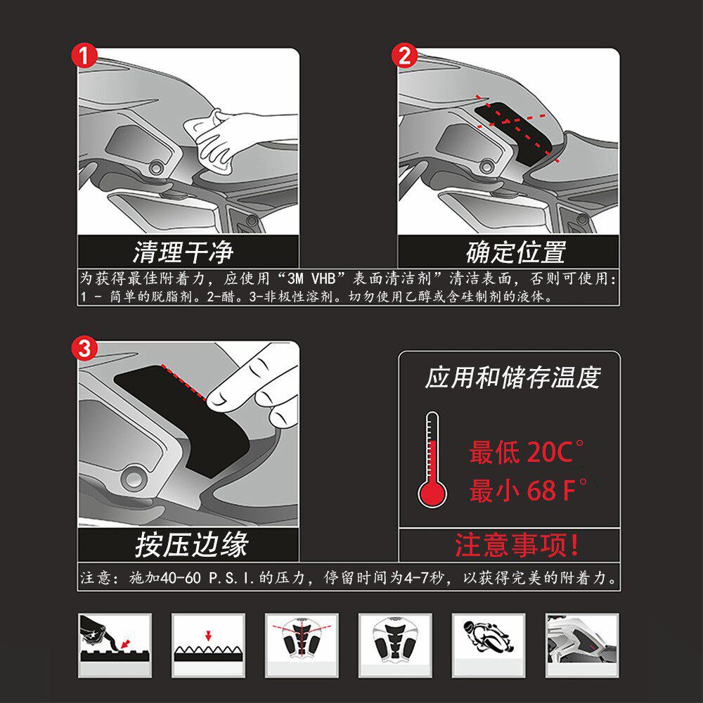 Suitable for Yamaha YZ250FXYZ450FXWR250/450F motorcycle fuel tank sticker anti-slip pad