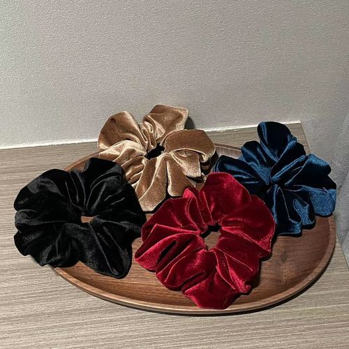 Glamorous Vintage Satin Bowel Hair Tie with Bohemian Style for Women