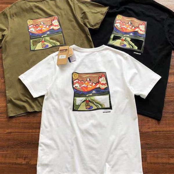 Cross-Border Supply Pata Bata New Outdoor Cartoon Volcano Valley Unisex Trendy Short-Sleeve T-Shirt Cross-Border Supply Pata Bata New Outdoor Cartoon Volcano Valley Unisex Trendy Short-Sleeve T-Shirt