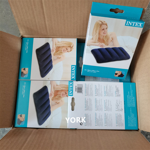 INTEX68672 flocked blue square inflatable pillow lunch break pillow cushion pillow