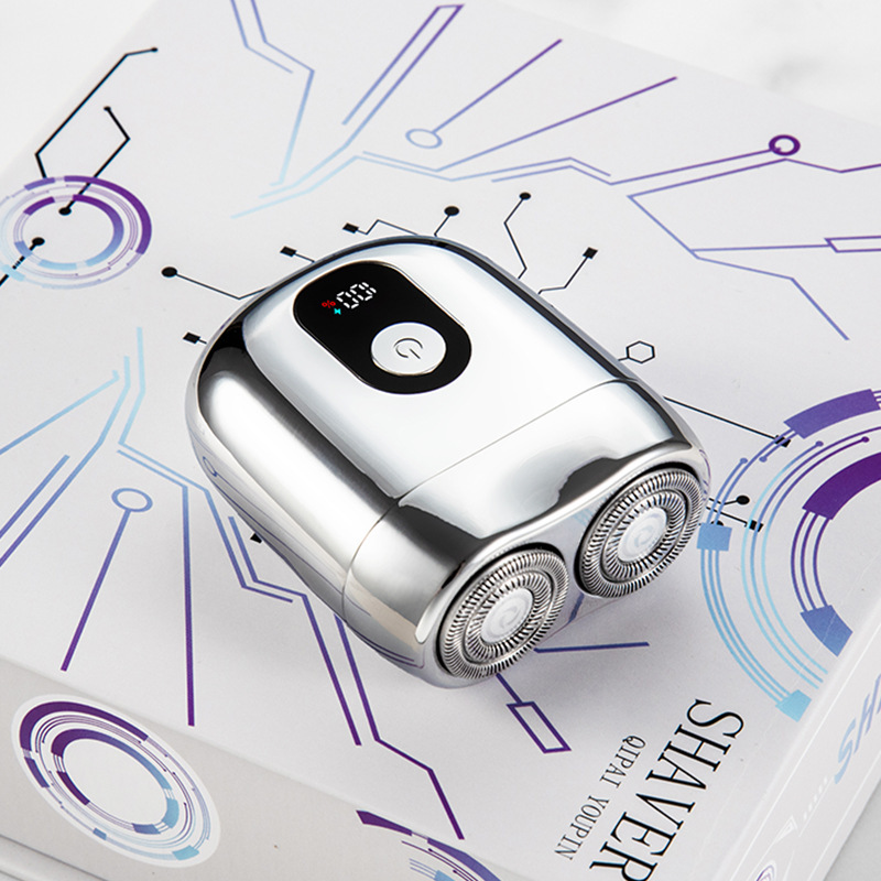新しい磁気シェービング電気シェーバー旅行コンパクトミニシェーバー洗える家庭用双頭ヒゲシェーバー|undefined