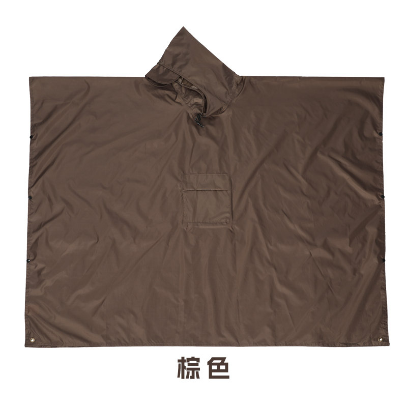 Canopy Mat tres en uno poncho senderismo al aire libre capa multifuncional impermeable PU impermeable poliéster tafetán Amazon
