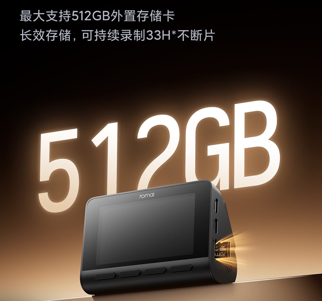 70Mai A810 Pro Dash Cam 4K Night Vision 70Mai Front and Rear Dual Recording Wireless Voice Control with Mobile Phone