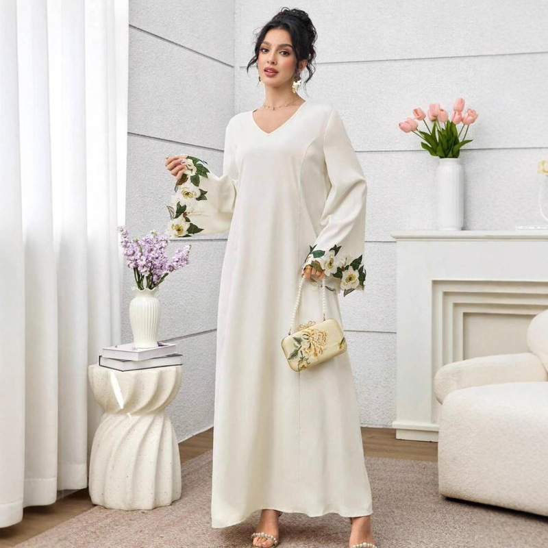 White Elegant Embroidered Gown