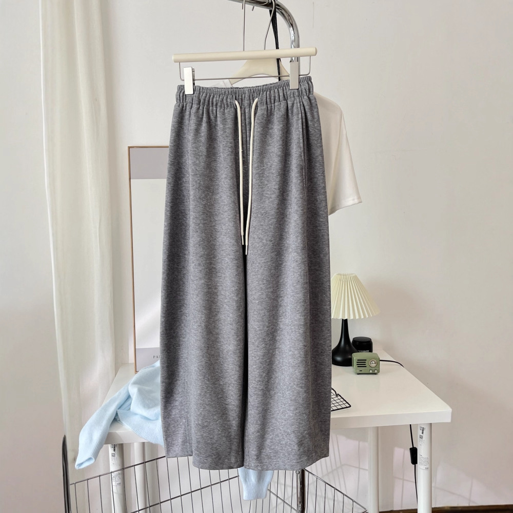 爆款抽绳直筒休闲裤女2025年秋新款宽松显瘦阔腿裤九分气球裤6360