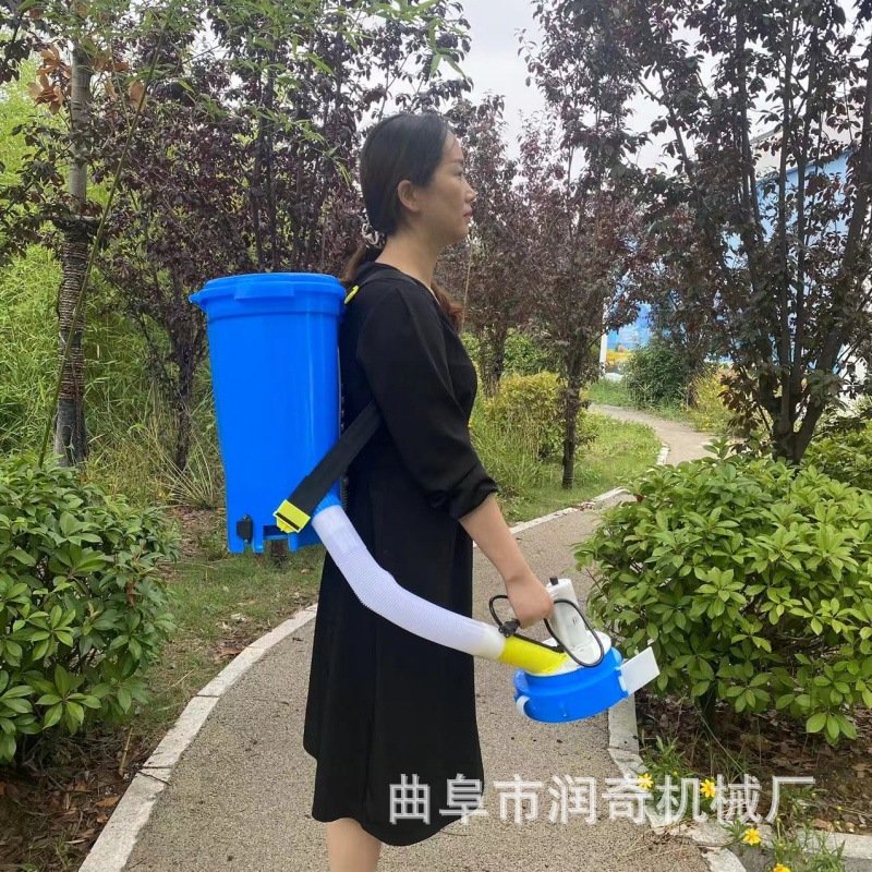 20L小龙虾养殖饲料电动投饵器 道路除冰背负式单兵融雪抛撒器