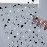 Полая пятиконечная звезда наклейка для ногтей ювелирные изделия подклеенные простые дикие яркие звезды ногтей наклейки украшения DH836