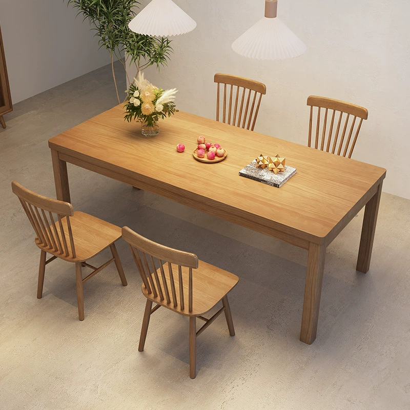 Северная домашняя гостиная из цельного дерева обеденный стол и стулья комбинация небольших бревен длинный обеденный стол домашние длинные обеденные столы и стулья