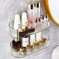 Bathroom storage rack kitchen storage basket wall hole-free PET wall-mounted transparent bathroom drain storage rack