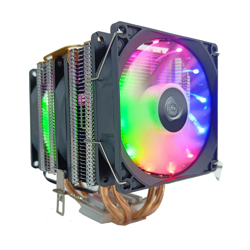 Радиатор CPU с 4 тепловыми трубками, двойная башня, двойной вентилятор, чистая медь, 9 см RGB вентилятор, поддержка платформы AMD