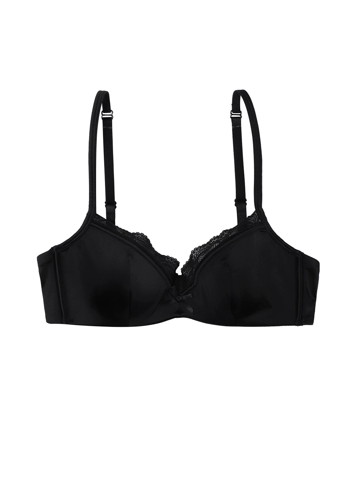 Los pechos pequeños de encaje francés muestran ropa interior de niña grande y pura