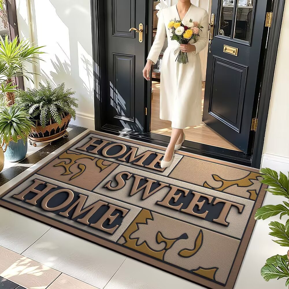 Bienvenido a entradas transfronterizas alfombras de la puerta alfombras anti-deslizante de absorción de agua alfombras de la puerta doméstica fácil de cuidar