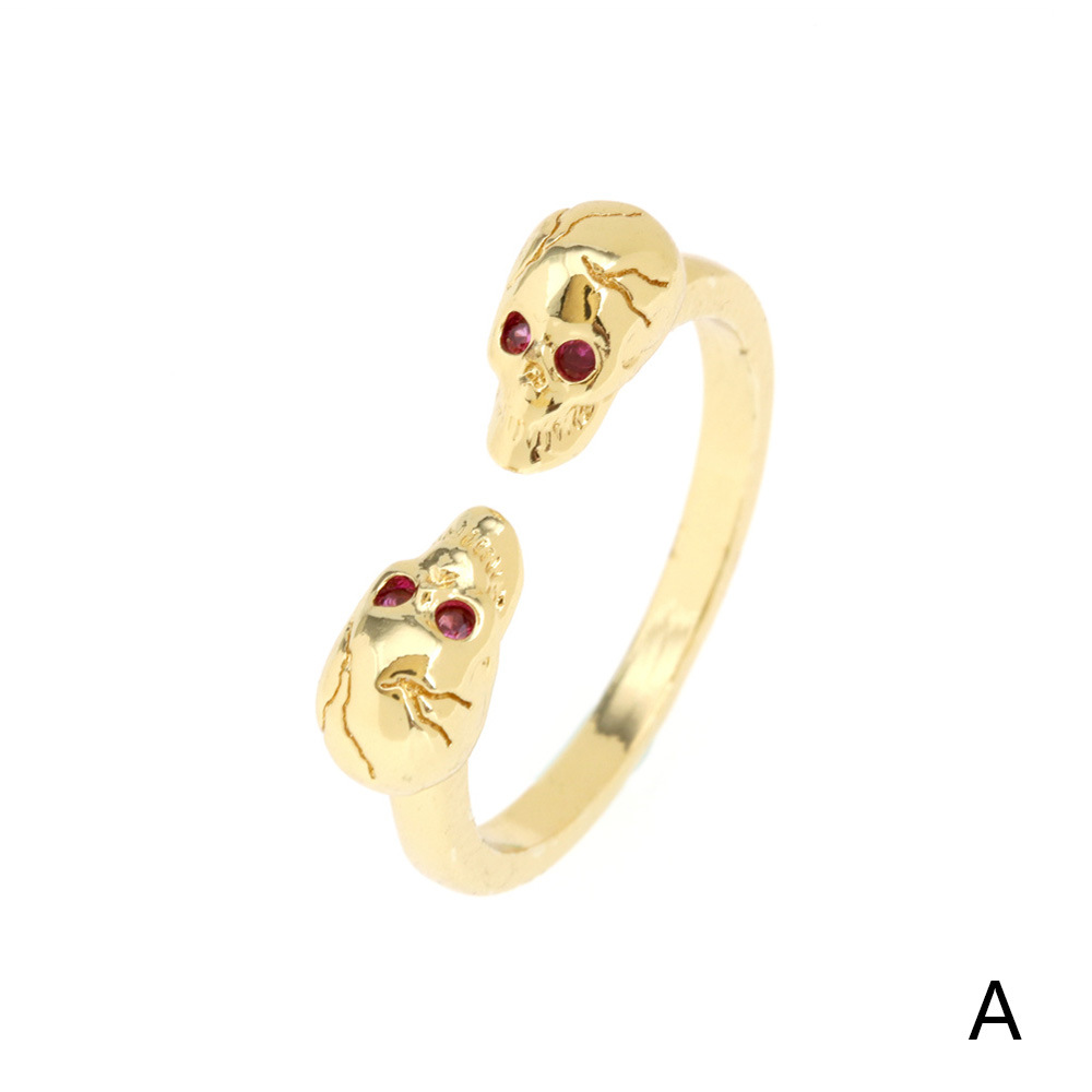 Fashion Snake Copper Inlay Zircon Rings 1 Piece