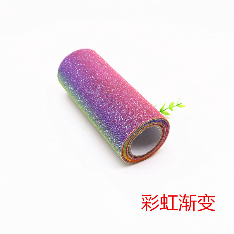6 pulgadas 10-yarda Rosa Arco Iris degradado color tela americana malla rollo niños muñeca flash hilo tutú