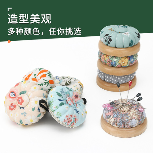 Wrist/Wood Bottom Magnetic Needle Bag Cross Stitch Needle Storage Pin Cushion Embroidery Needle Bag Japanese Style Wrist Needle Bag