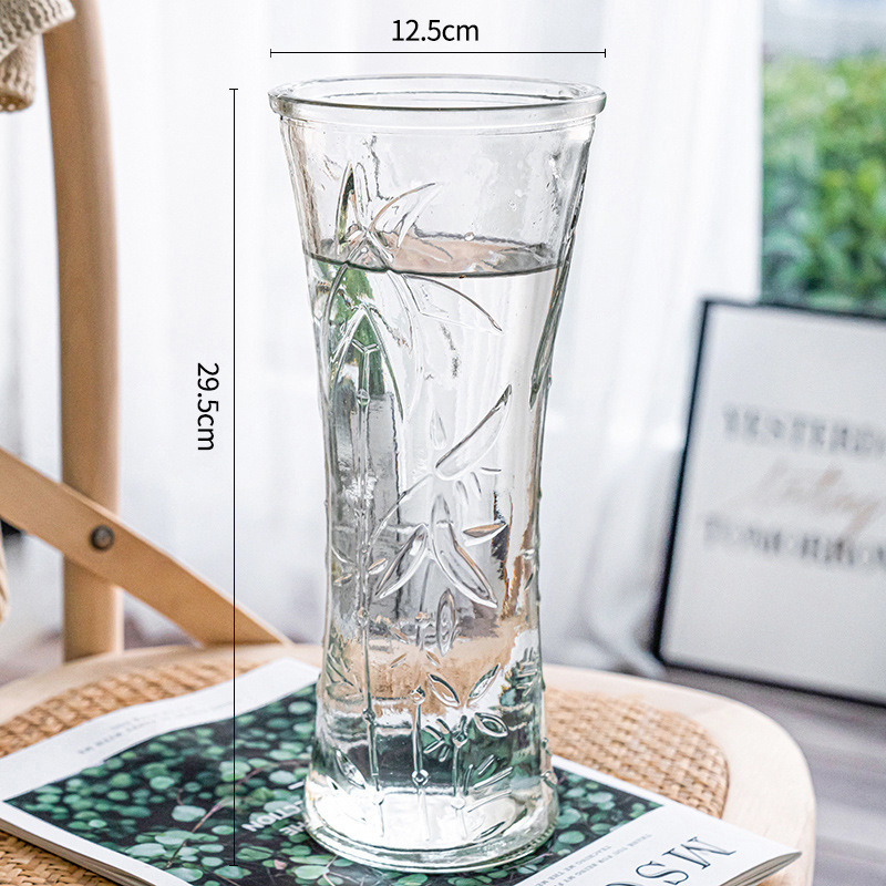 Vaso de vidrio transparente creativo simple europeo de alto nivel de flores hidropónicas decorativas de escritorio de la sala de estar