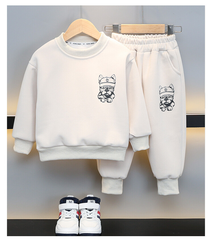 Set de două piese sport și agrement pentru copii, model Pug, primăvară-toamnă, 2023, pentru băieți_voghion.com